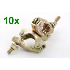 10 x Swivel Pressed Steel Scaffold Double Coupler Clamps Fittings