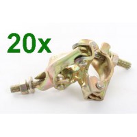 20 x Fixed Pressed Steel Scaffold Double Coupler Clamps Fittings