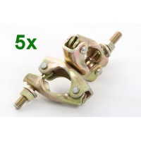 5 x Swivel Pressed Steel Scaffold Double Coupler Clamps Fittings